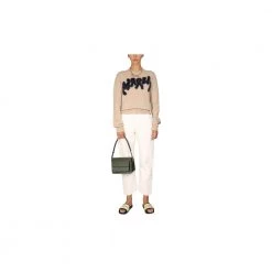 Marni Jersey With Logo Inlay Beige -Dame-strikkegensere Salg unnamed file 872