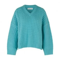 Samsøe Samsøe Blå Samsøe & Samsøe Aline V Neck Genser Blue