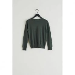 Grønn Davida Basic O-Neck Sweater Genser Green -Dame-strikkegensere Salg unnamed file 964