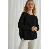 Sort Davida Raglan Curved Sweater Genser Black