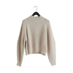 Beige Davida Chunky Structured Rib Sweater Genser Beige -Dame-strikkegensere Salg unnamed file 990